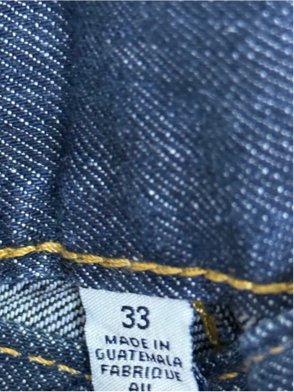 Men's True Religion Straight Leg Jeans Waist 33 Blue with Yellow Stitching
